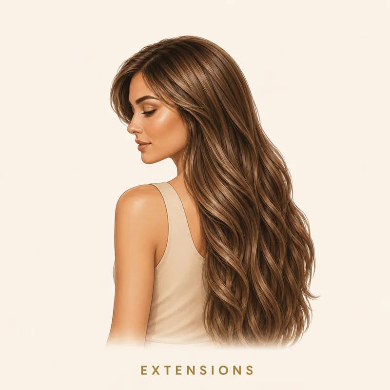Extensions hair length example