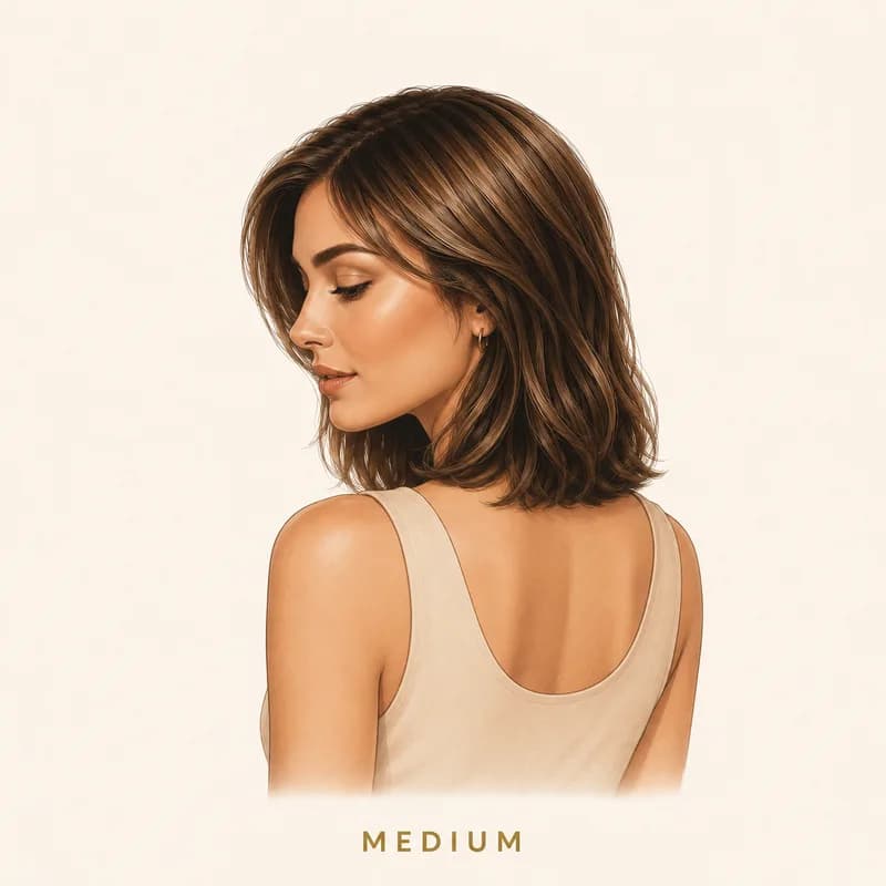 Medium hair length example