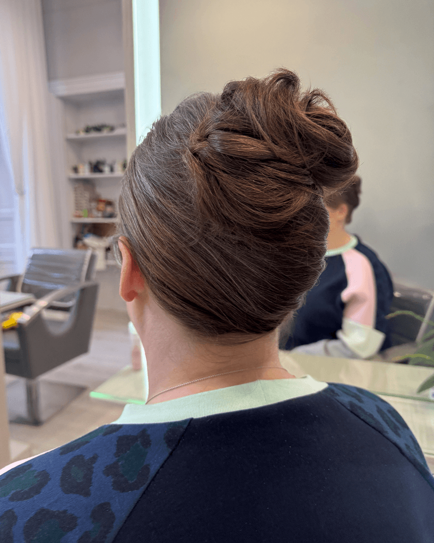 Professional wedding updo styling