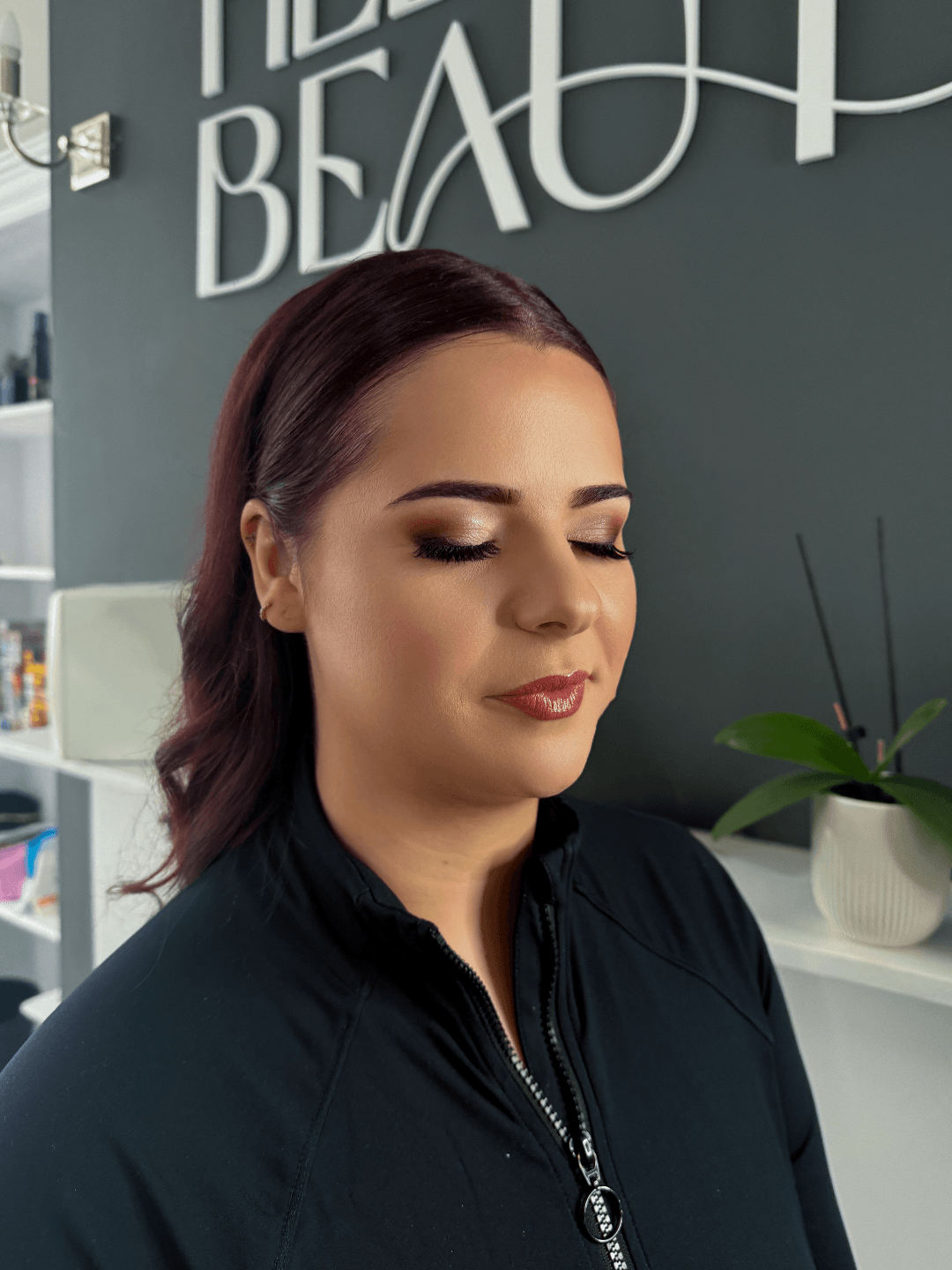 Professional makeup application at Hello Beauty Salon Edinburgh